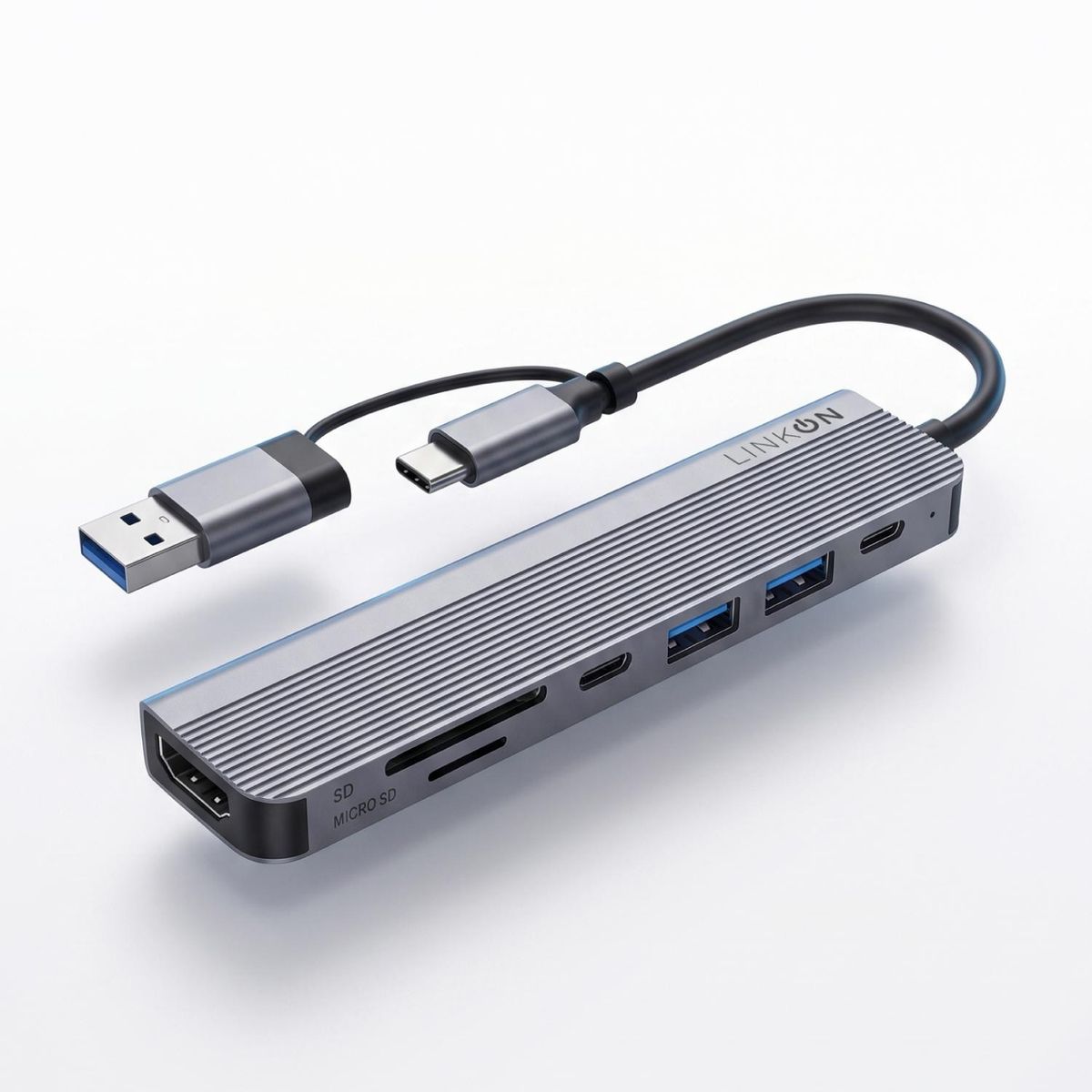 LINKON - Hub Usb Linkon Adaptador 7 en 2 USB y USB-C Macbook Windows