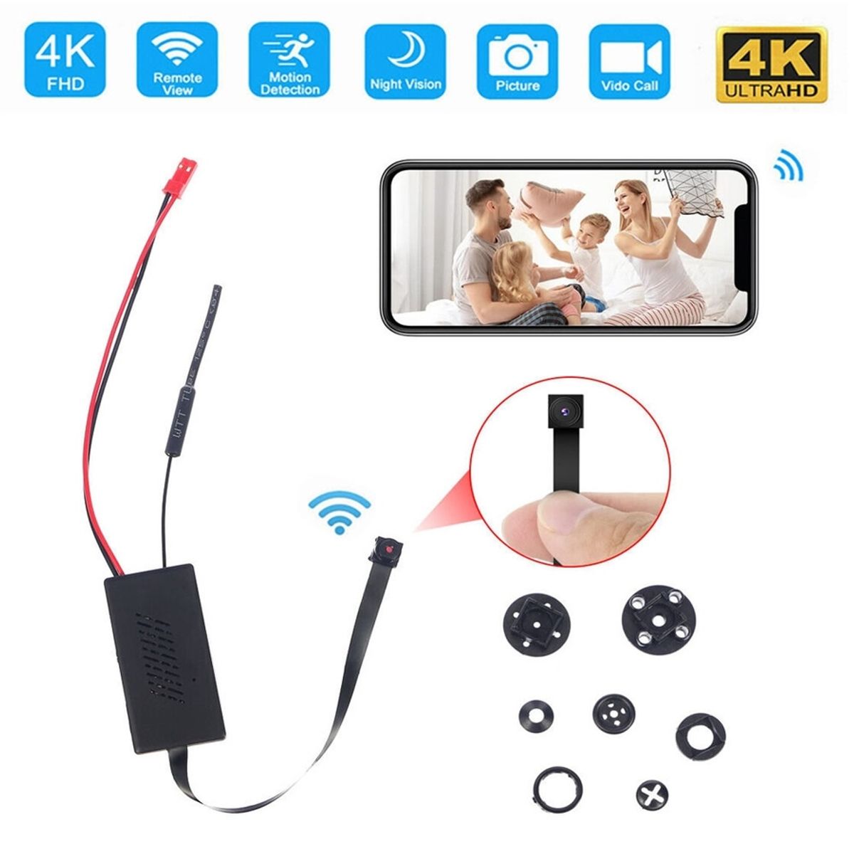GENERICO - Mini Camara Espia Wifi Ip Hd 1080p 32gb Incluidos