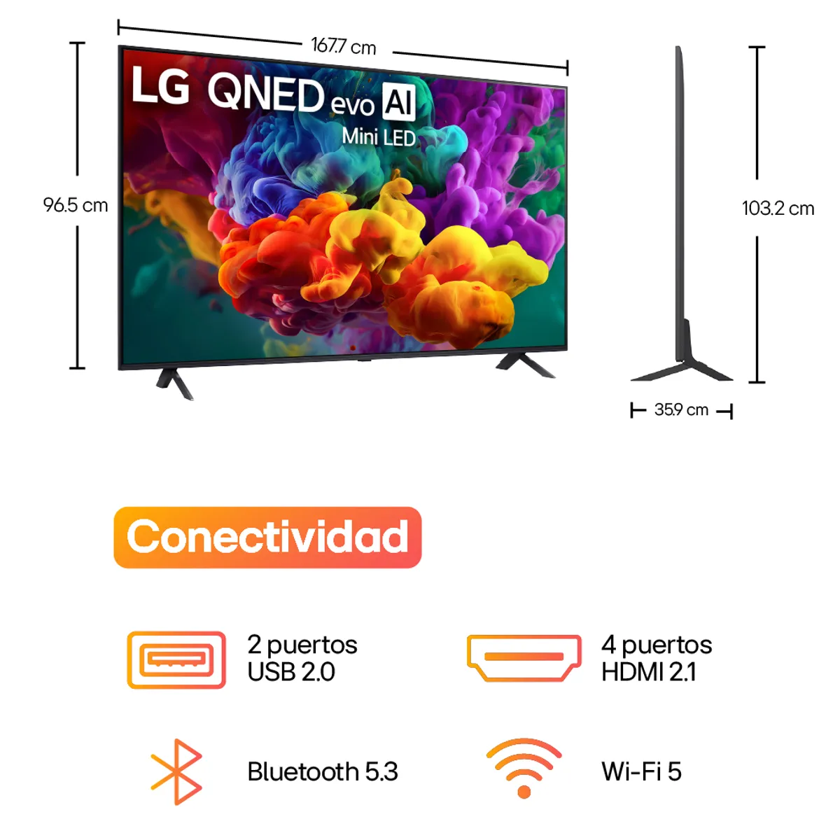 LG - Televisor LG 75 Pulgadas Qned Evo Miniled Tv 75QNED85BSG.AWC