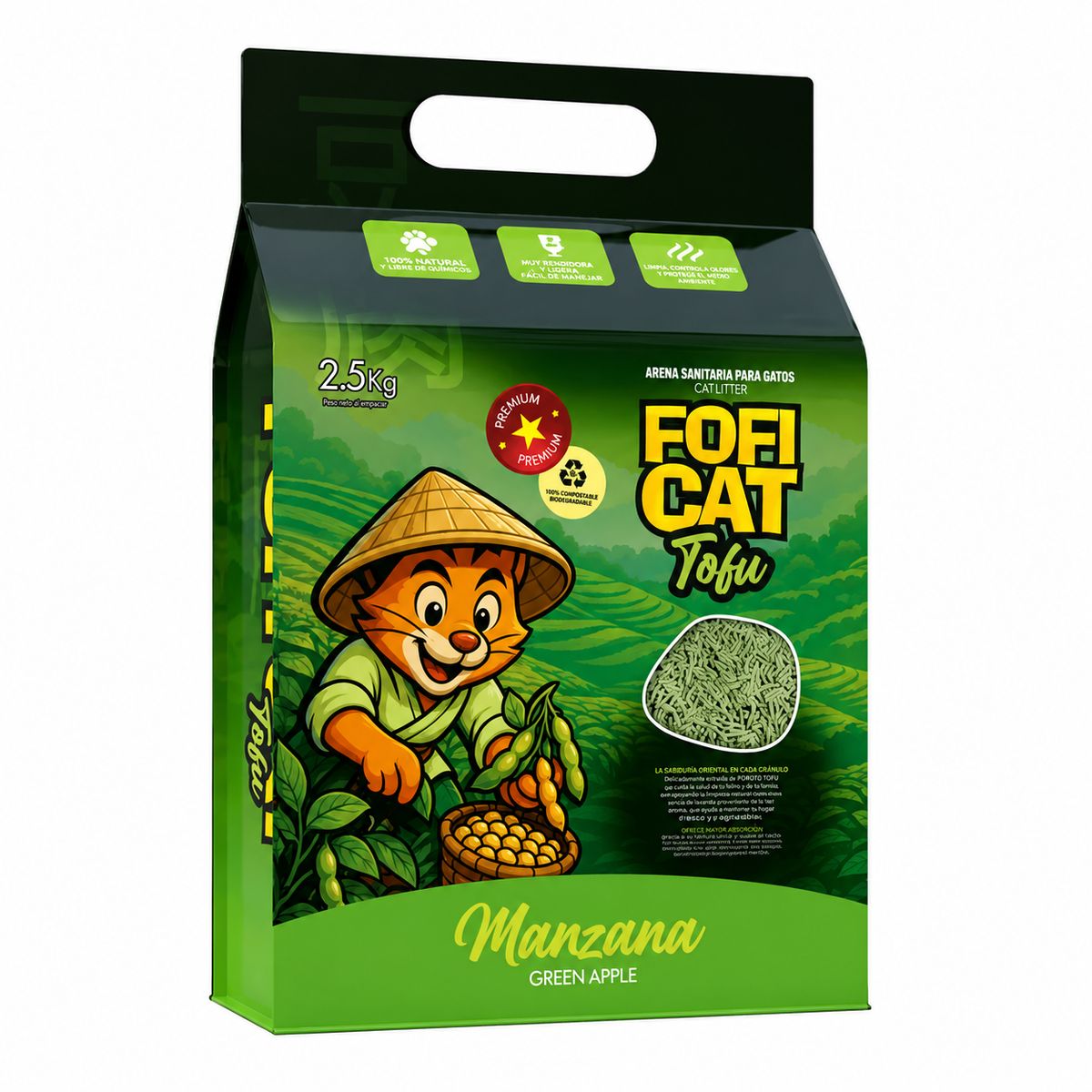 CATLIKE - Arena Sanitaria Premium Tofu Ecológica Manzana 2kg