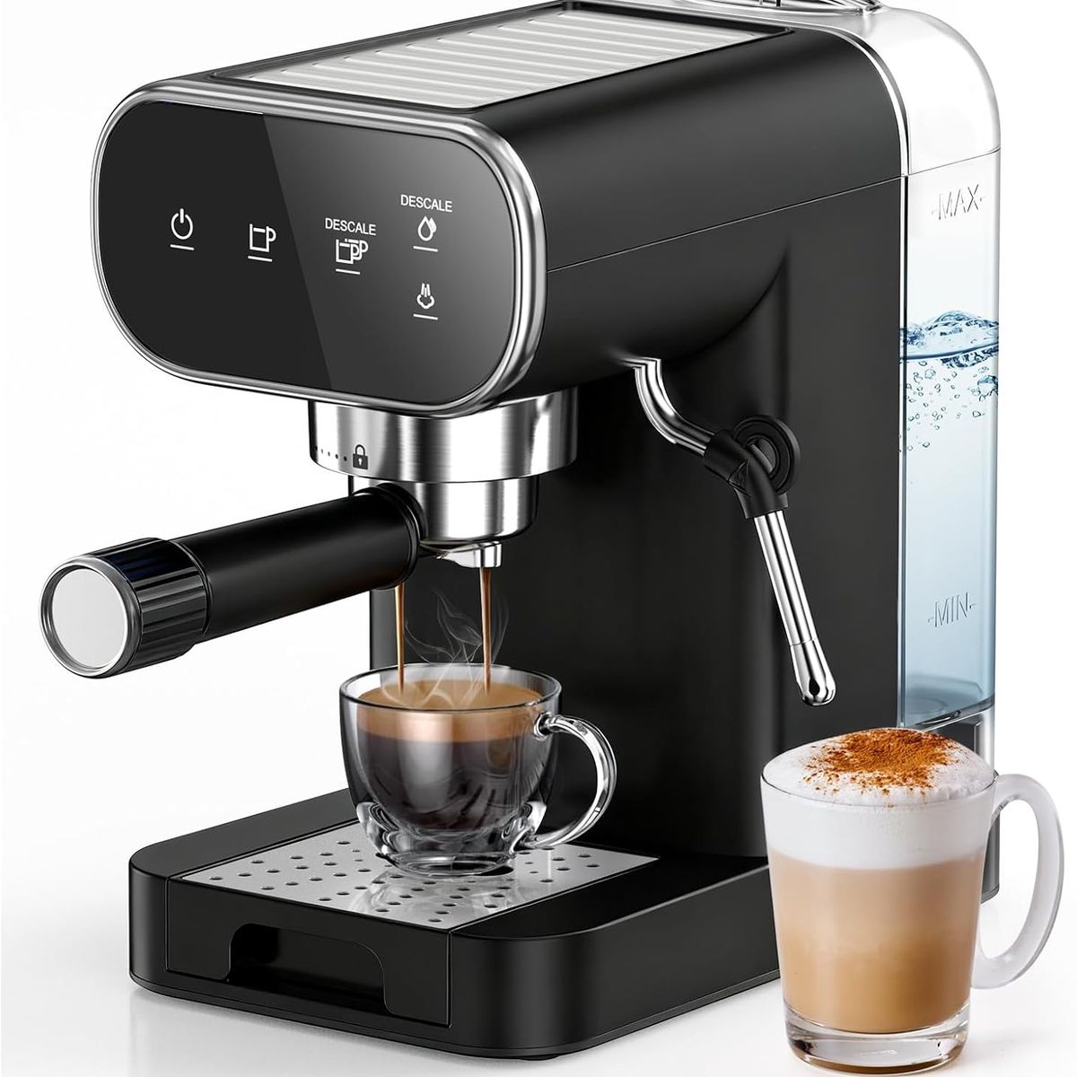 INNOVA - Cafetera Expreso Maquina De Café Y Capuchino 20bar Plateado 110v