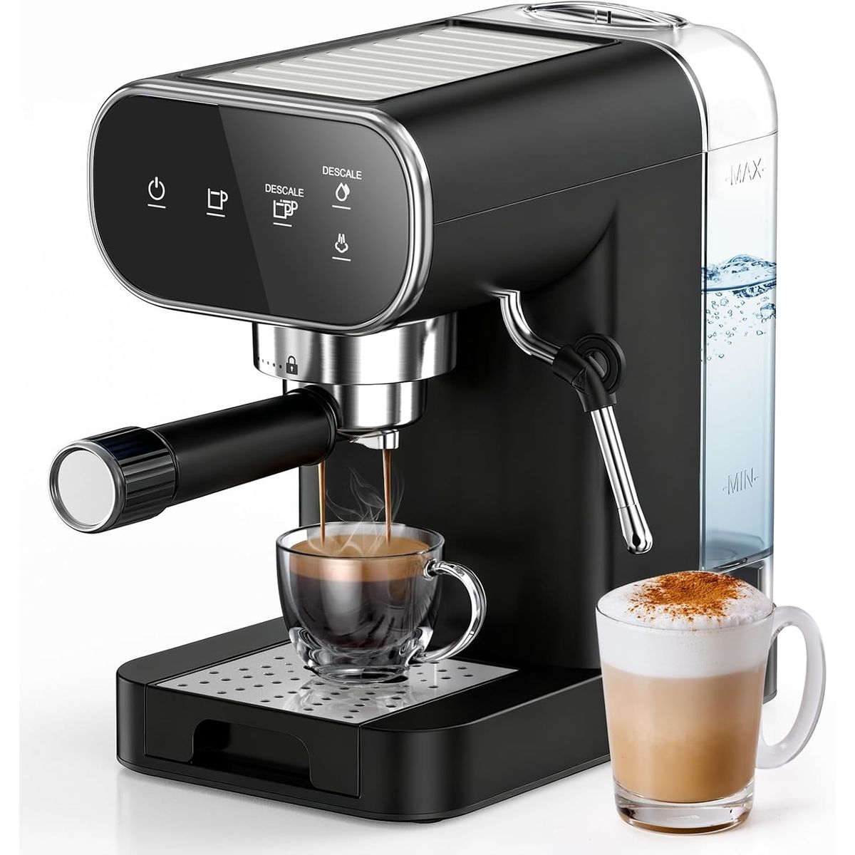 INNOVA - Cafetera Expreso Maquina De Café Y Capuchino 20bar Plateado 110v