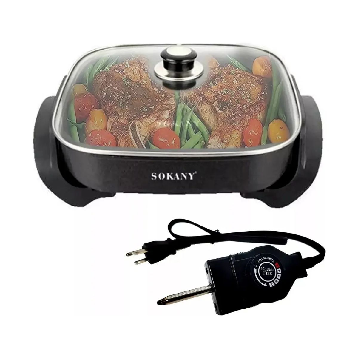 SOKANY - Olla Multifuncional Eléctrica Sokany Sk-2005 6L Antiadherente 1500W