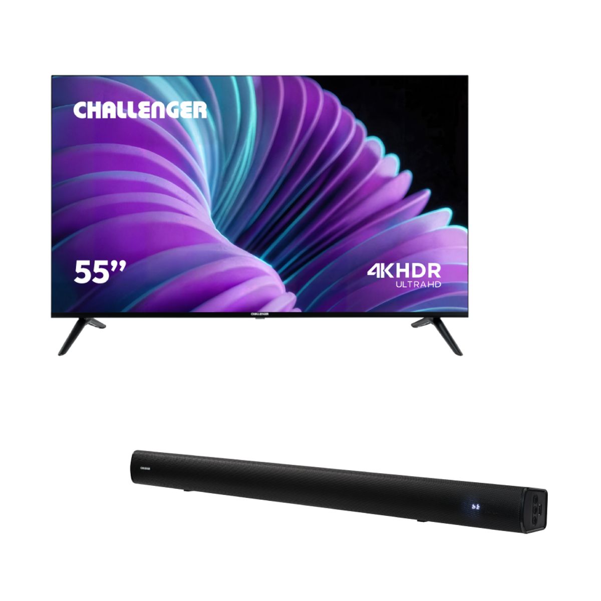 CHALLENGER - Combo TV 55" CHALLENGER 4K TV GAMING 55TG2771  + Barra de Sonido  50W - SB50Y