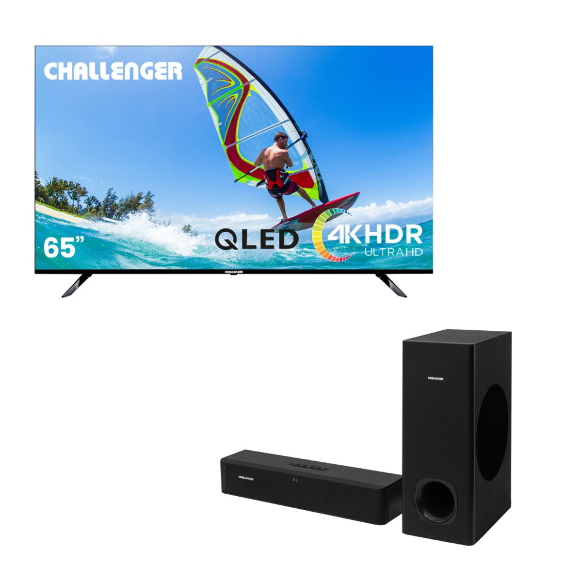 CHALLENGER - Combo TV 65 CHALLENGER QLED 65KG290 BT  + Barra de Sonido  80W - SB80Y