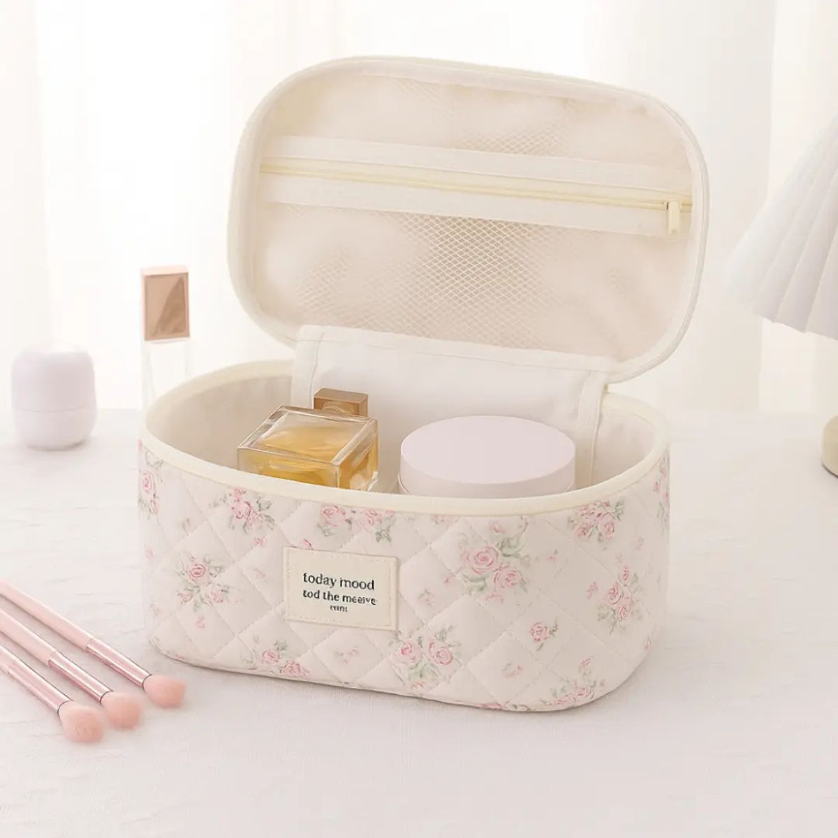 INNOVA - Cosmetiquera Neceser Organizador Estuche De Viaje Lineas Azules