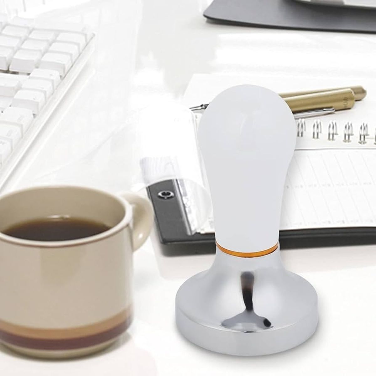AMERICAN GENERICS - Tamper para Café Profesional en Acero Inoxidable para Prensado de Espresso