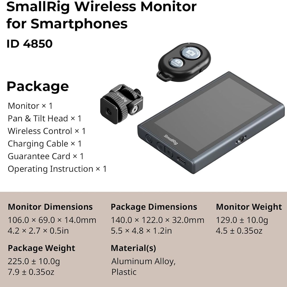 SMALL - SmallRig Pantalla de Monitor para Teléfono