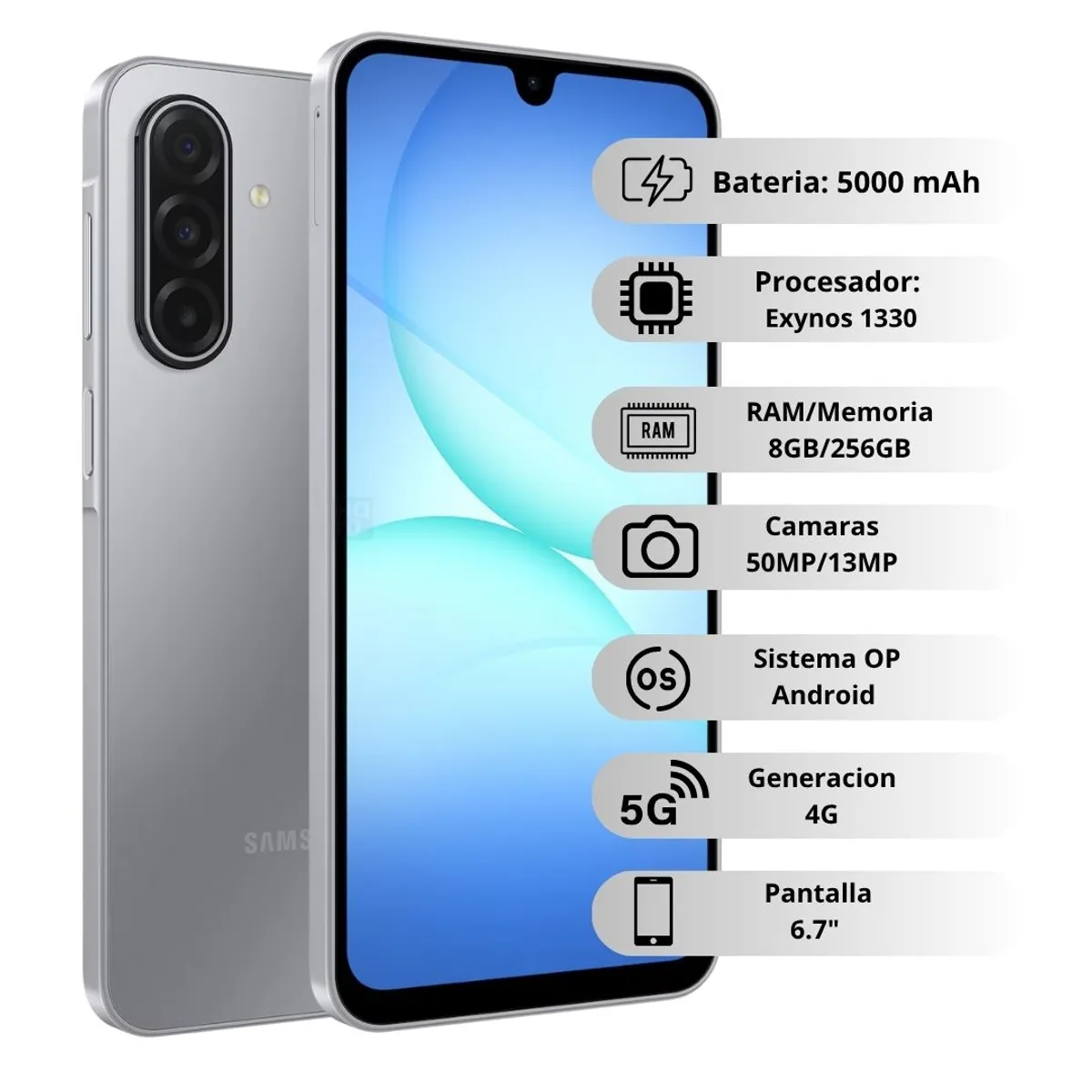 SAMSUNG - Samsung Galaxy A17 4G De 256GB8GB RAM - Gris