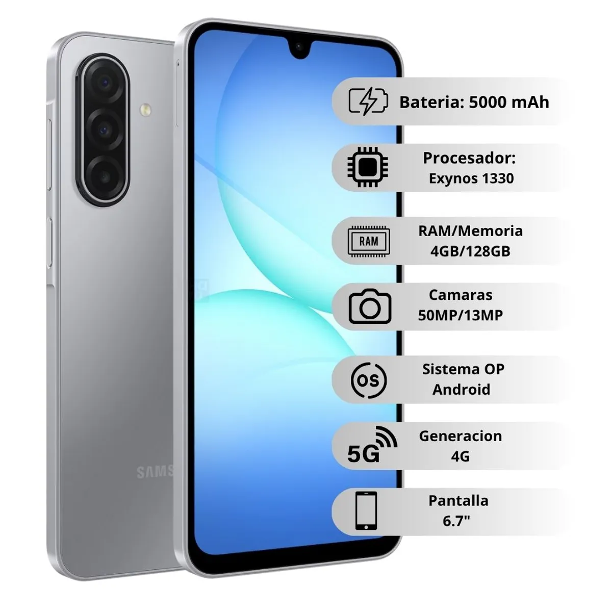 SAMSUNG - Samsung Galaxy A17 4G De 128GB4GB RAM - Gris