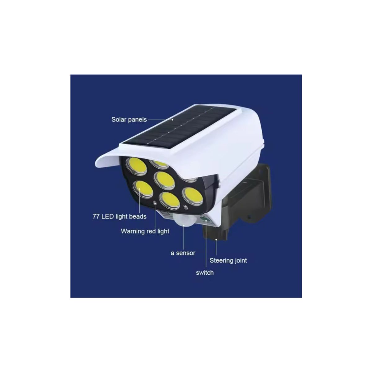 AMERICAN GENERICS - Lámpara Solar LED Giratoria Multiángulo Con Sensor Y Control