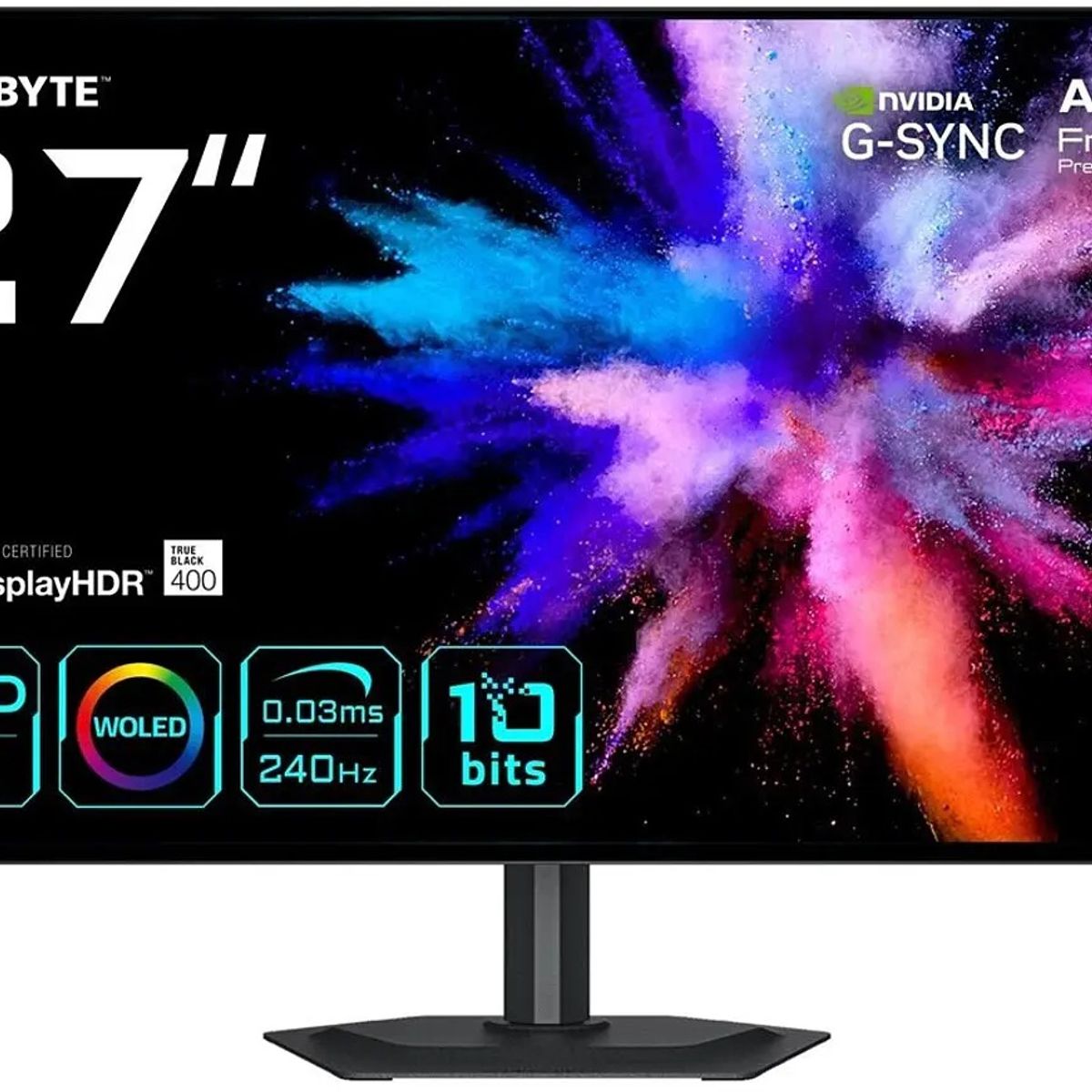 GIGABYTE - Monitor Gamer Gigabyte GO27Q24G 27" WOLED QHD 240Hz 0.03ms RealBlack Glossy HDMI 2.1 DisplayHDR 400