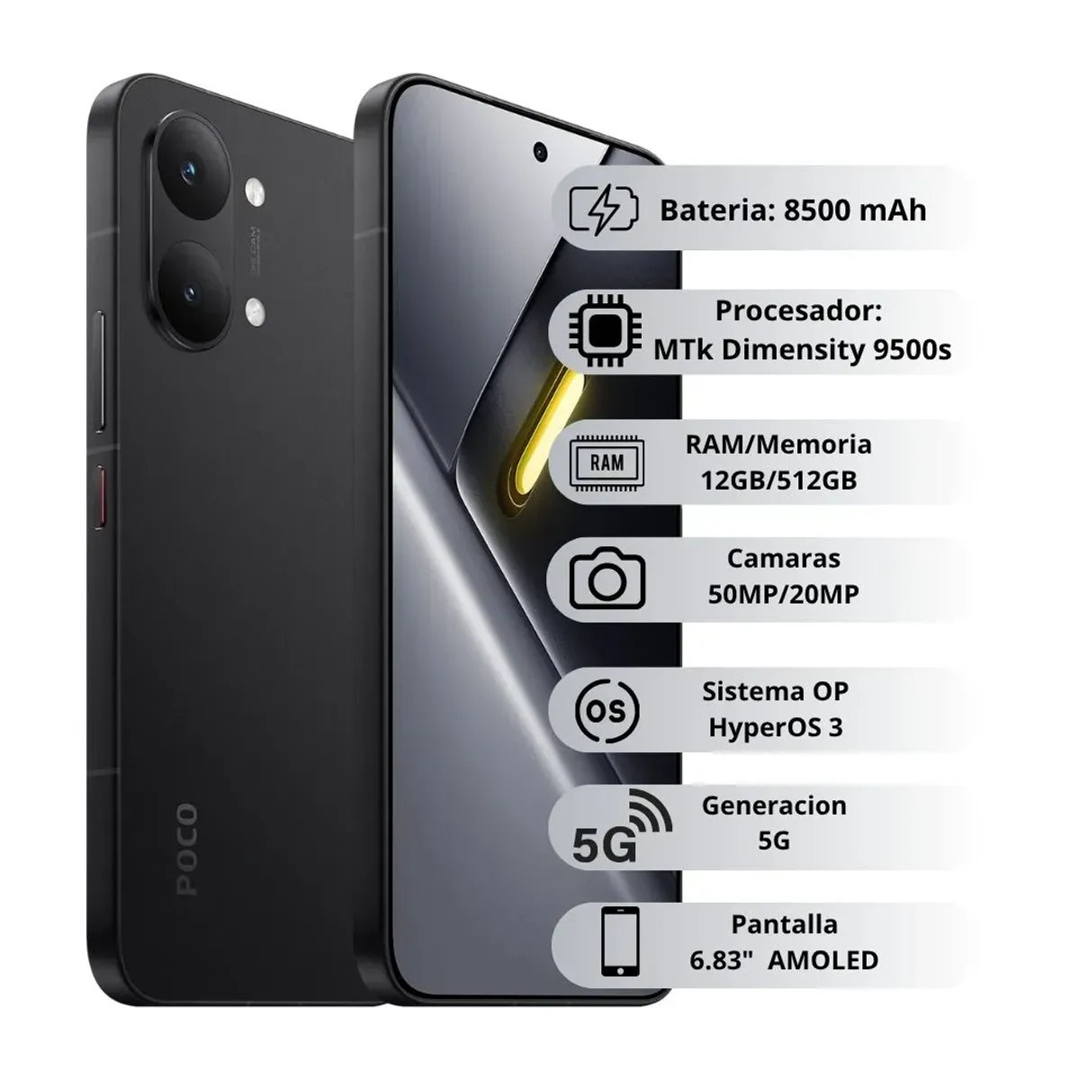 XIAOMI - Celular Xiaomi POCO X8 PRO MAX 5G 512GB12GB - Negro