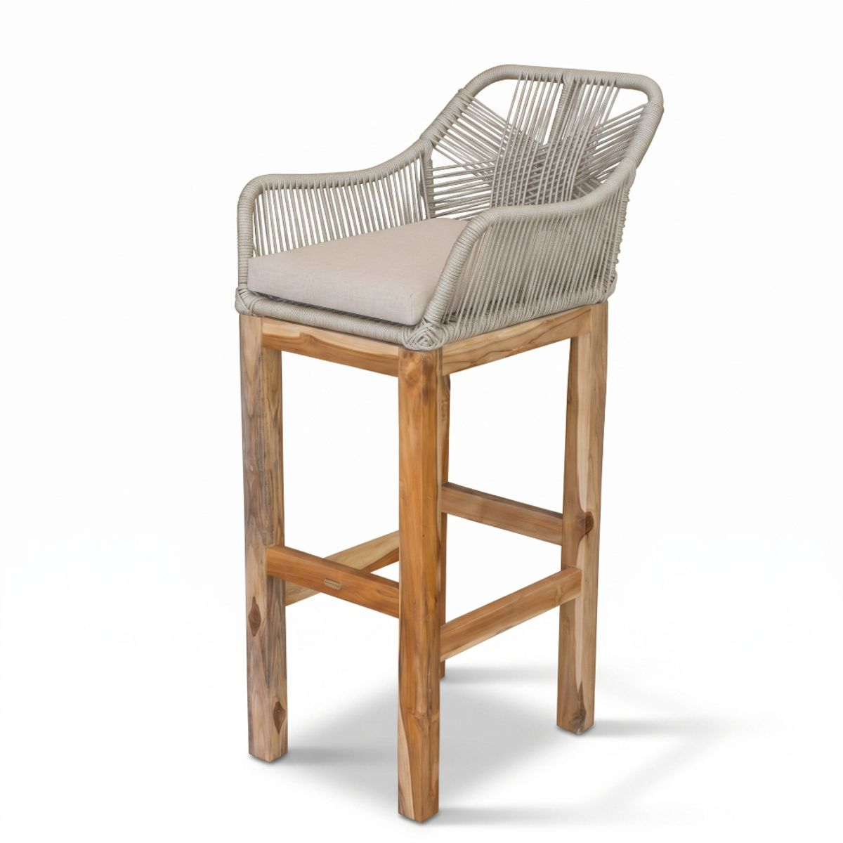 MARTEJIDO - Butaco de Barra Entrelazo Beige