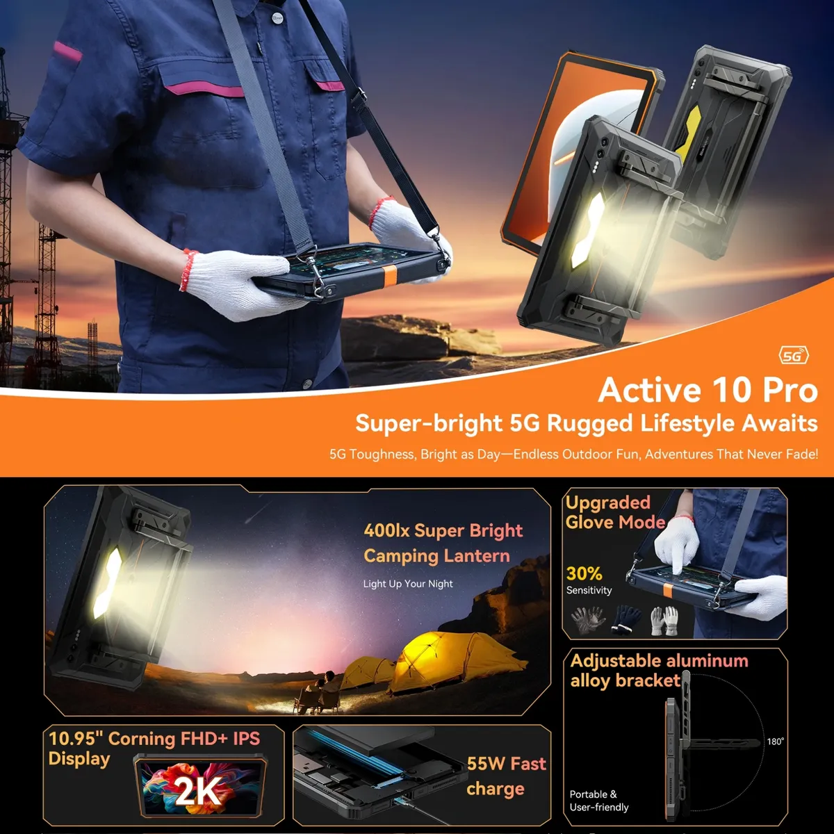 BLACKVIEW - Blackview Active 10 Pro 5G Tablet Resistente 12GB 256GB 10.95