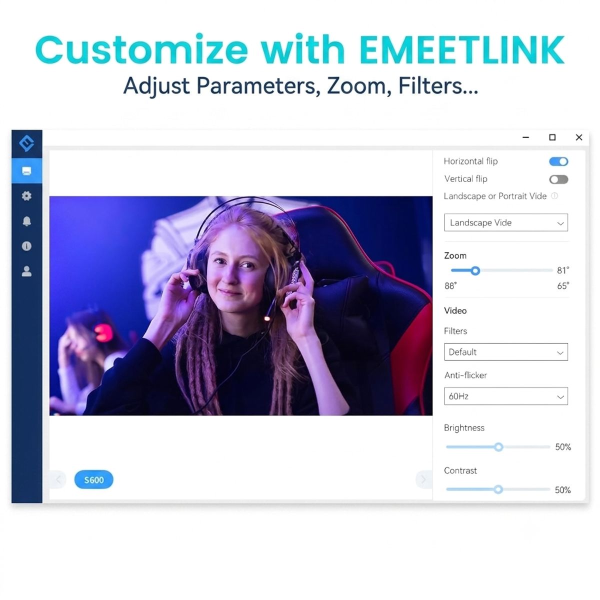 EMEET - Cámara Web EMEET S600 4K Streaming Sensor Sony PDAF