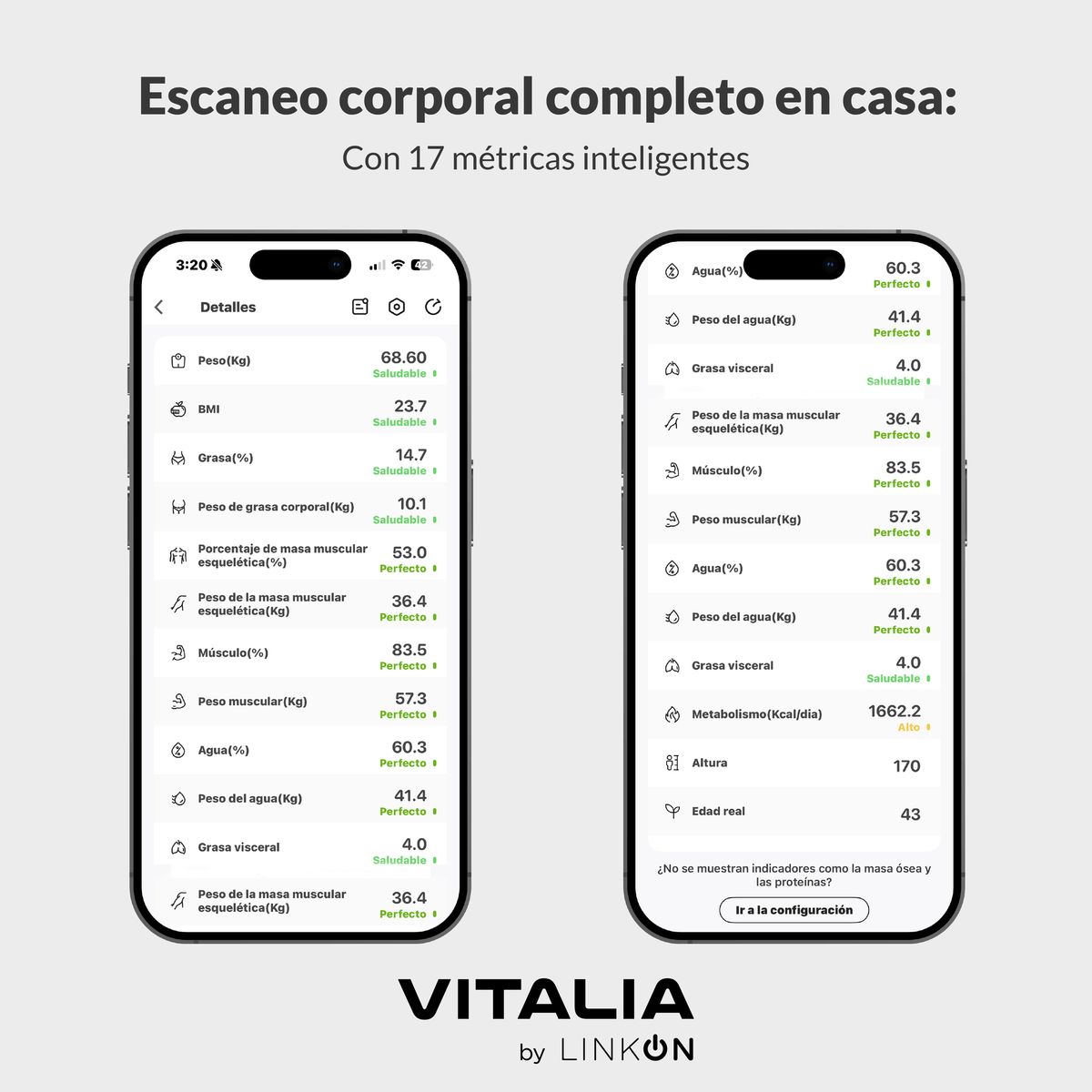 VITALIA TECHNOLOGY - Bascula Pesa Digital Vitalia Sensor Alta Precision Bluetooth