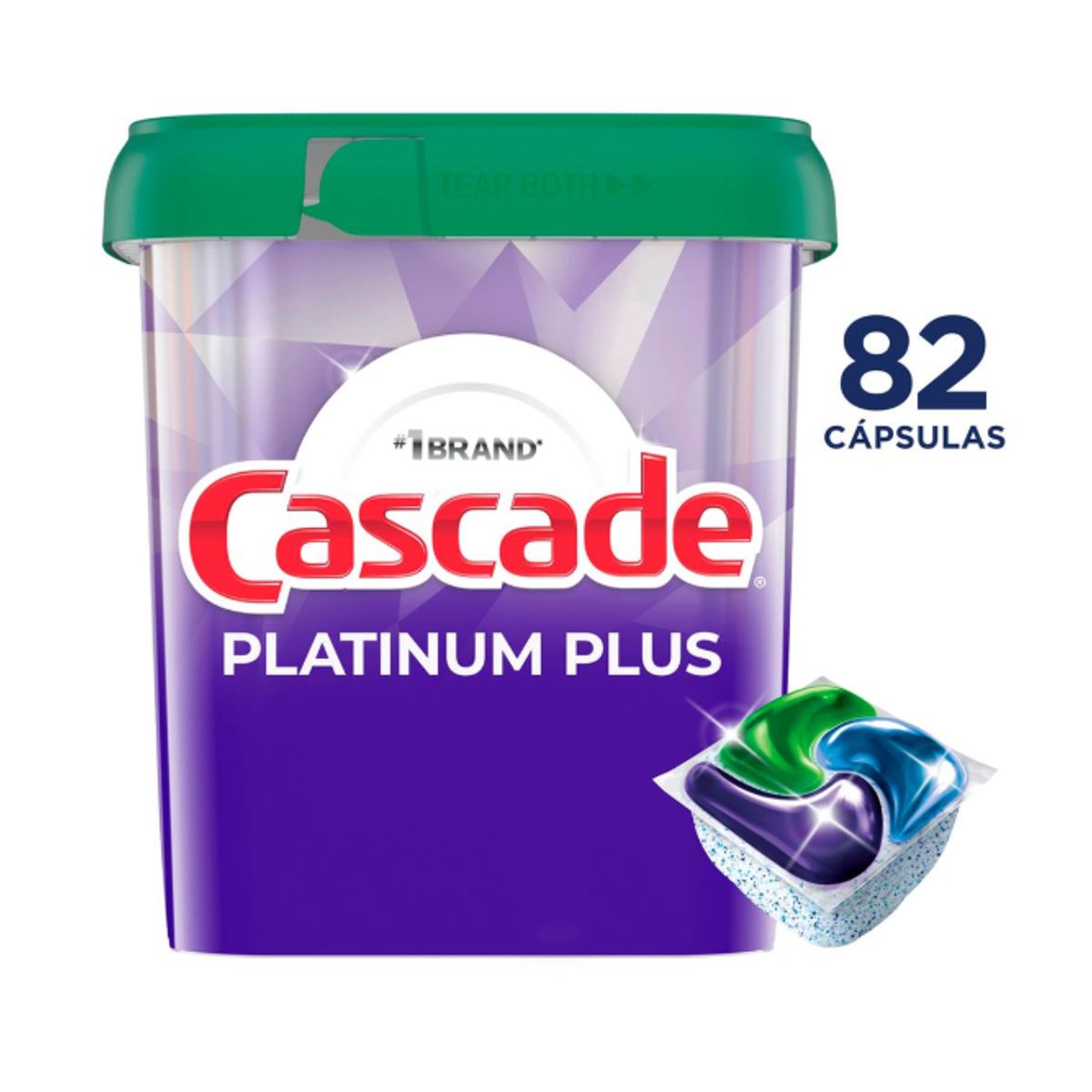 CASCADE - Cascade Platinum Plus Detergente para Lavavajillas en Cápsulas 82 Unidades