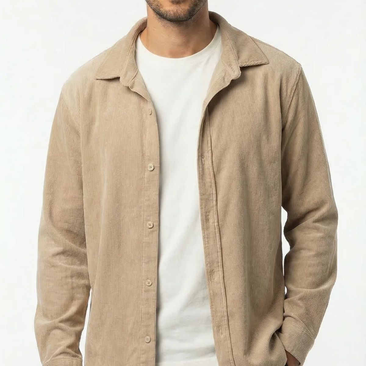 BELIFE - Chaqueta casual arena para hombre