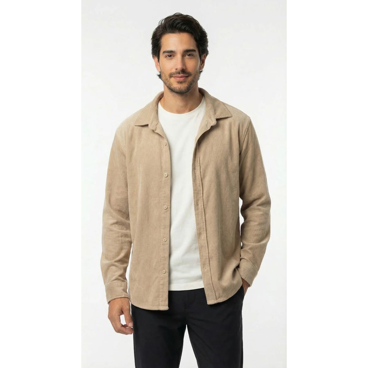 BELIFE - Chaqueta casual arena para hombre
