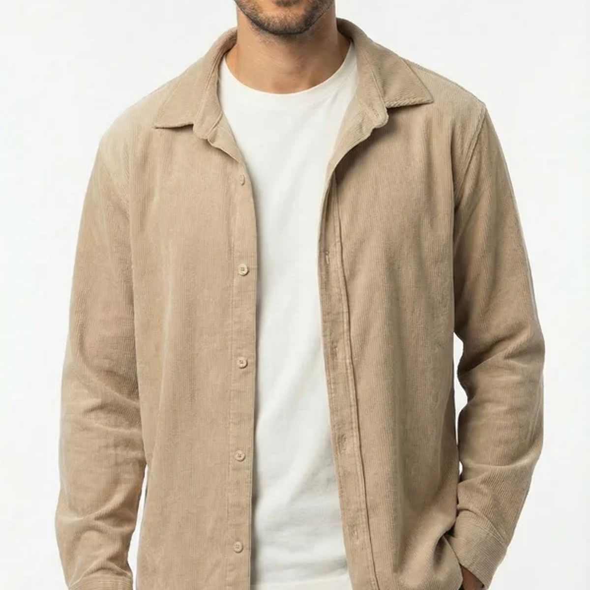 BELIFE - Chaqueta casual arena para hombre