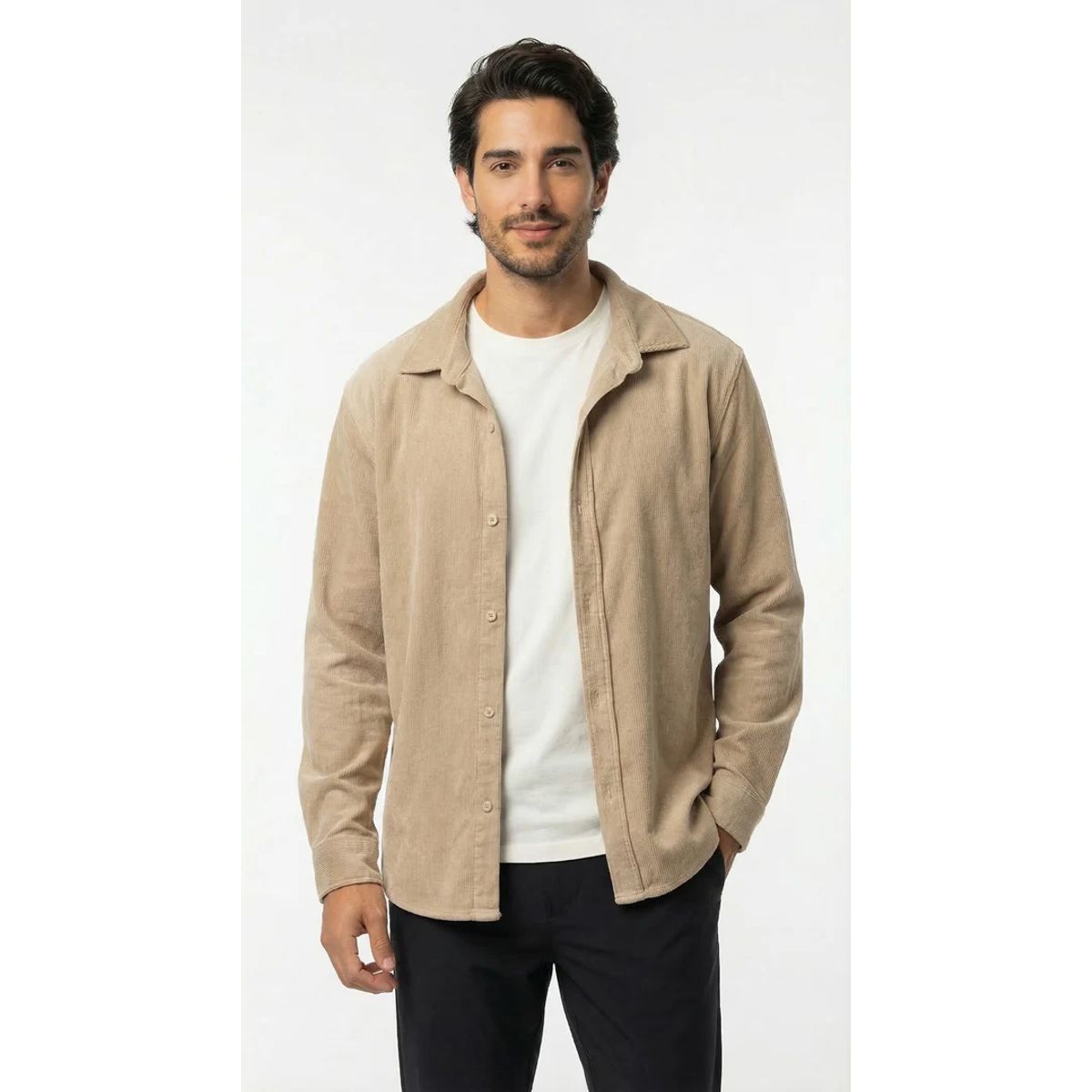 BELIFE - Chaqueta casual arena para hombre