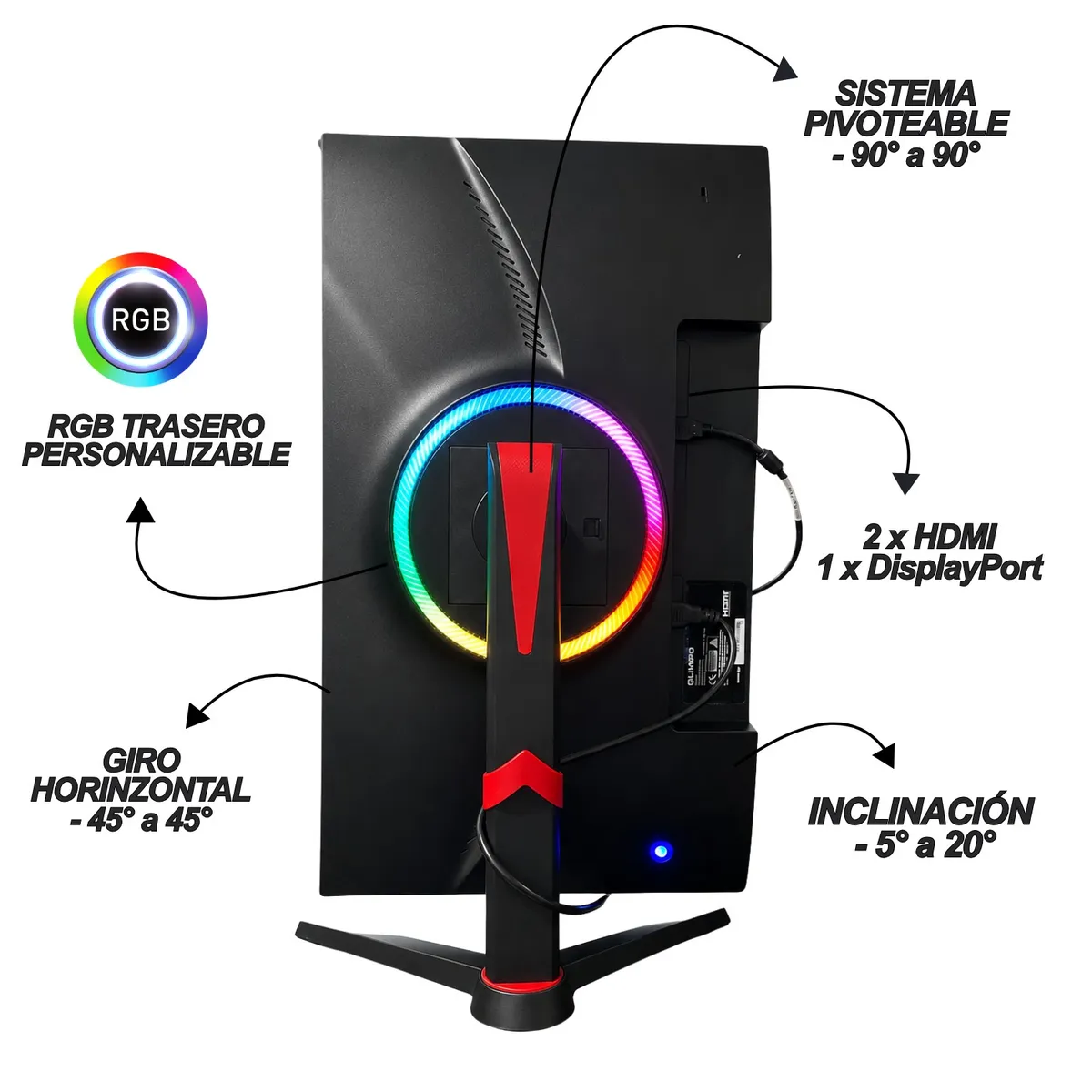 AMD - PC GAMER RYZEN 7 5700G - 16GB Ram - 2TB SSD - REF. LIQUIDA - MONITOR 27" 180Hz + COMBO GAMER