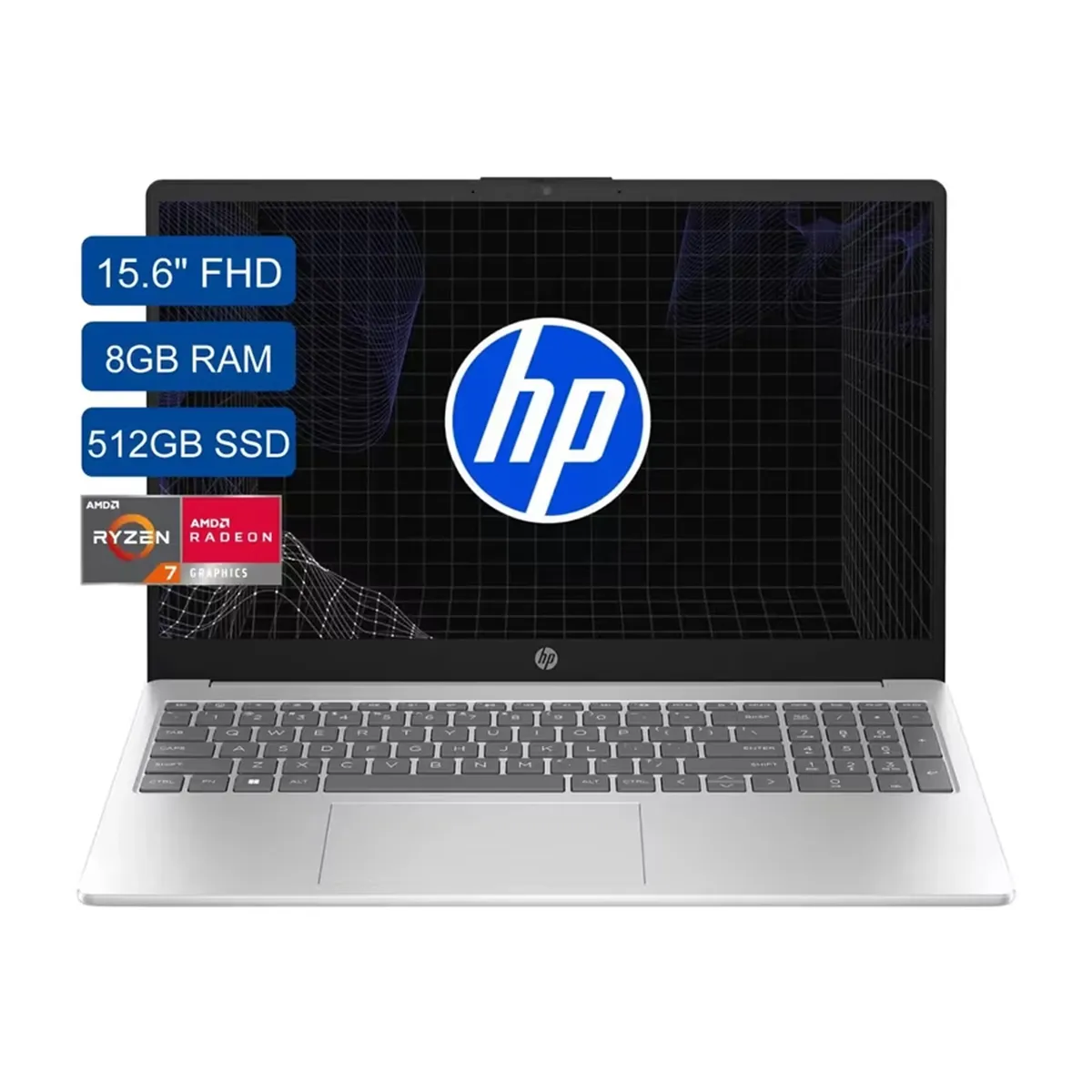 HP - PORTATIL HP 15-FC0287LA AMD Ryzen 7 7730U SSD 512GB 8GB 15.6" FHD, Windows 11 Home, Silver