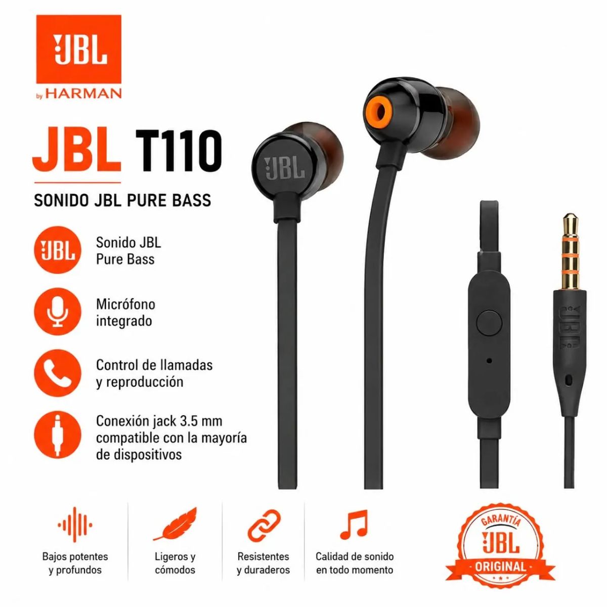 JBL - Audifonos Alambricos T110