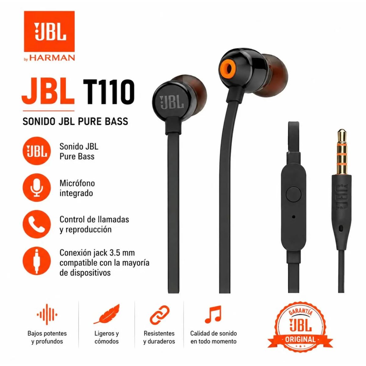 JBL - Audifonos Alambricos T110