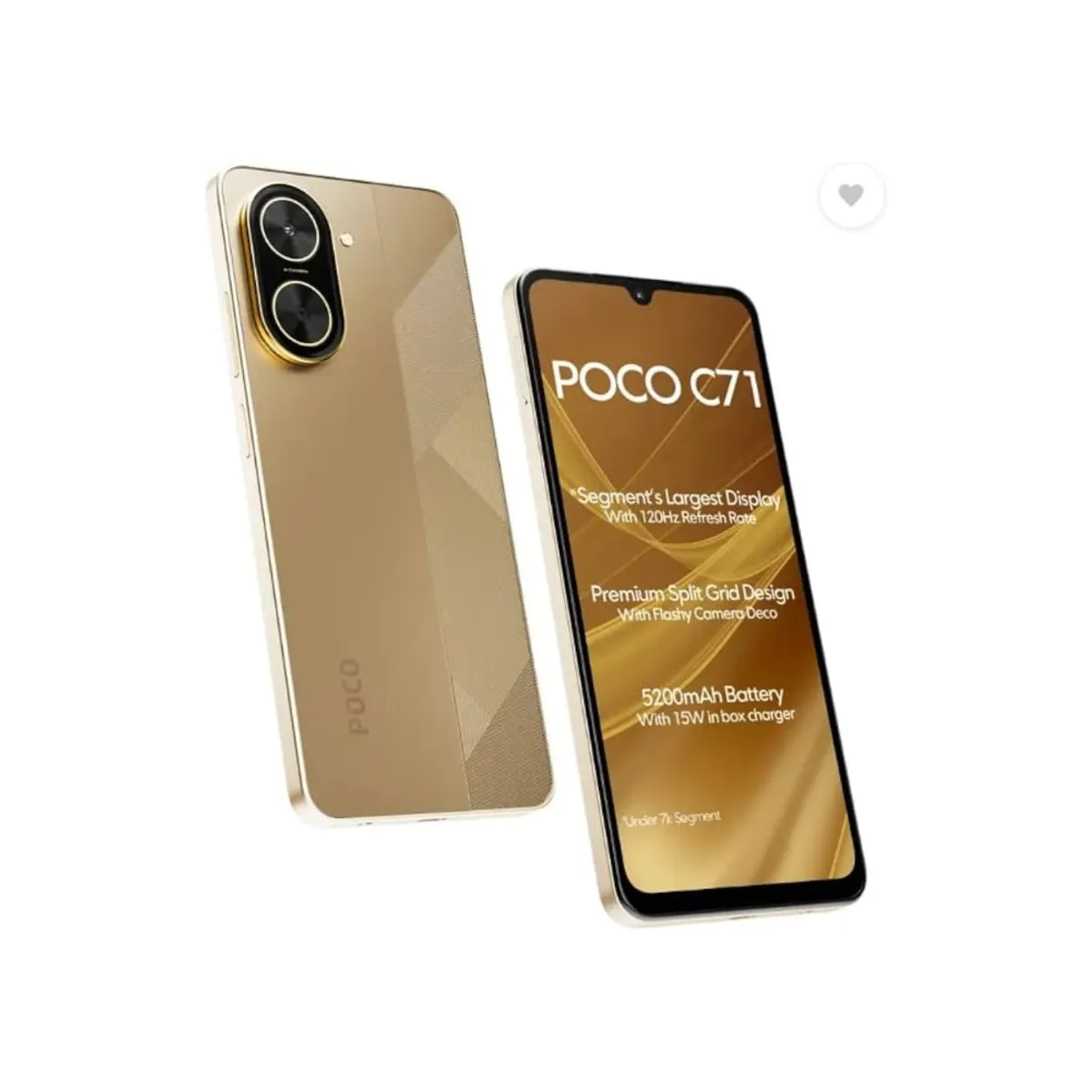 XIAOMI - Celular POCO C71 Gold 4GB RAM 64GB  128GB, Pantalla Inmersiva, Batería de Larga Duración, Android