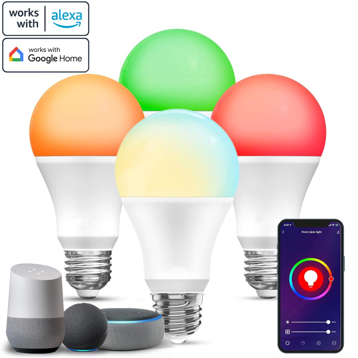 JAYSTORE - Bombillos LED Inteligente Setx4  Mando de Voz Alexa Google Asistente