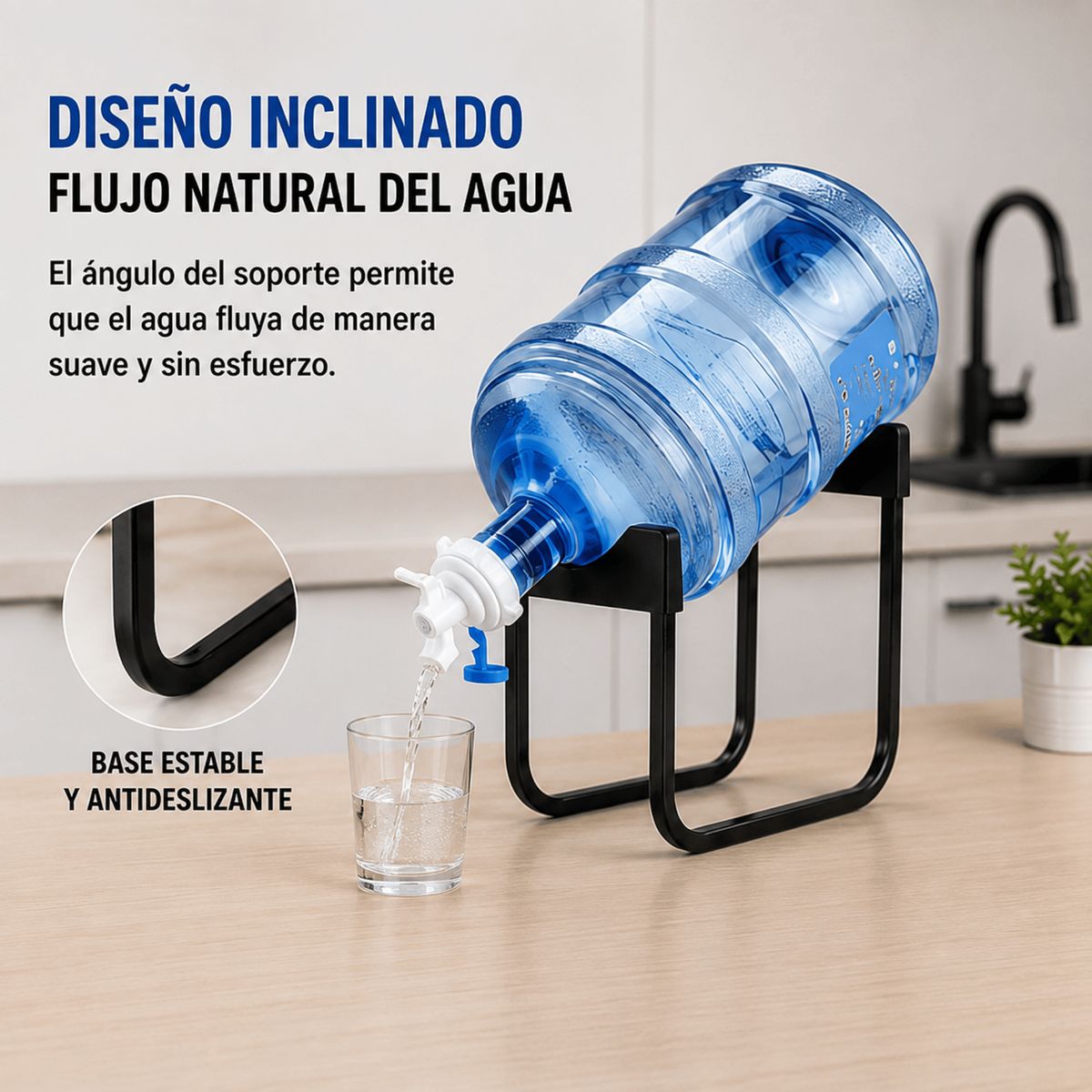 GENERICO - Soporte Metálico Para Botellón De Agua Con Boquilla Dispensadora
