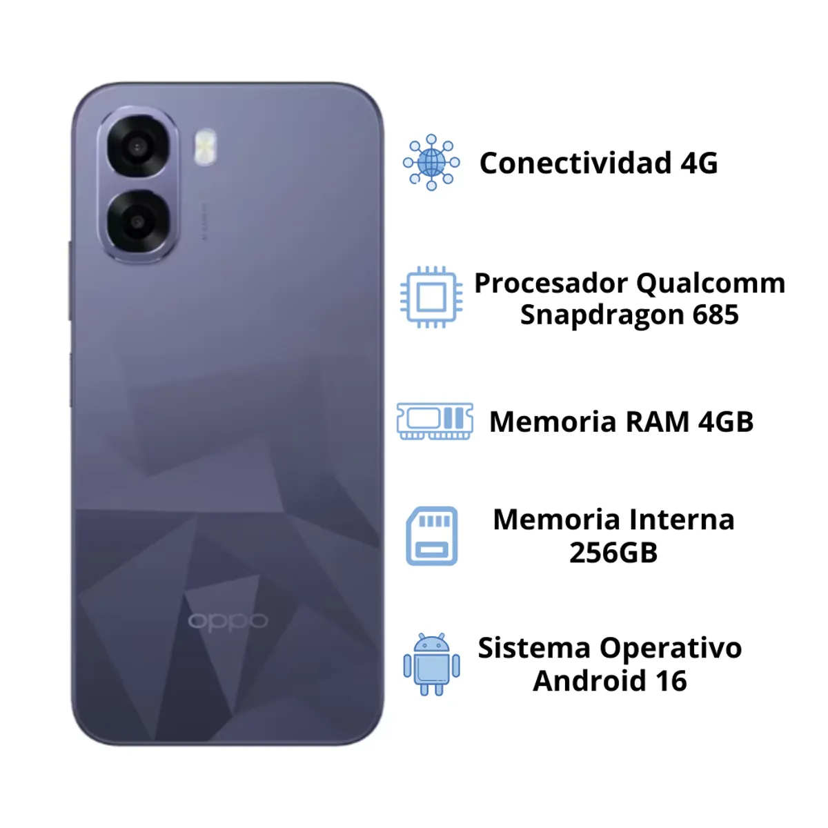 OPPO - Celular Oppo A6k 256GB 4GB - Violeta