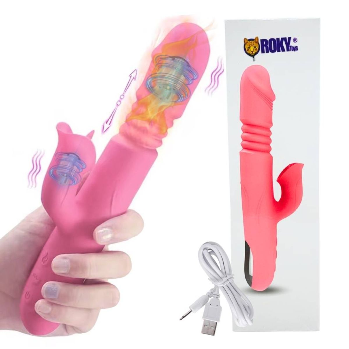 GAMA - Vibrador Térmico Doble Recargable Sube Y Baja Gama Alta
