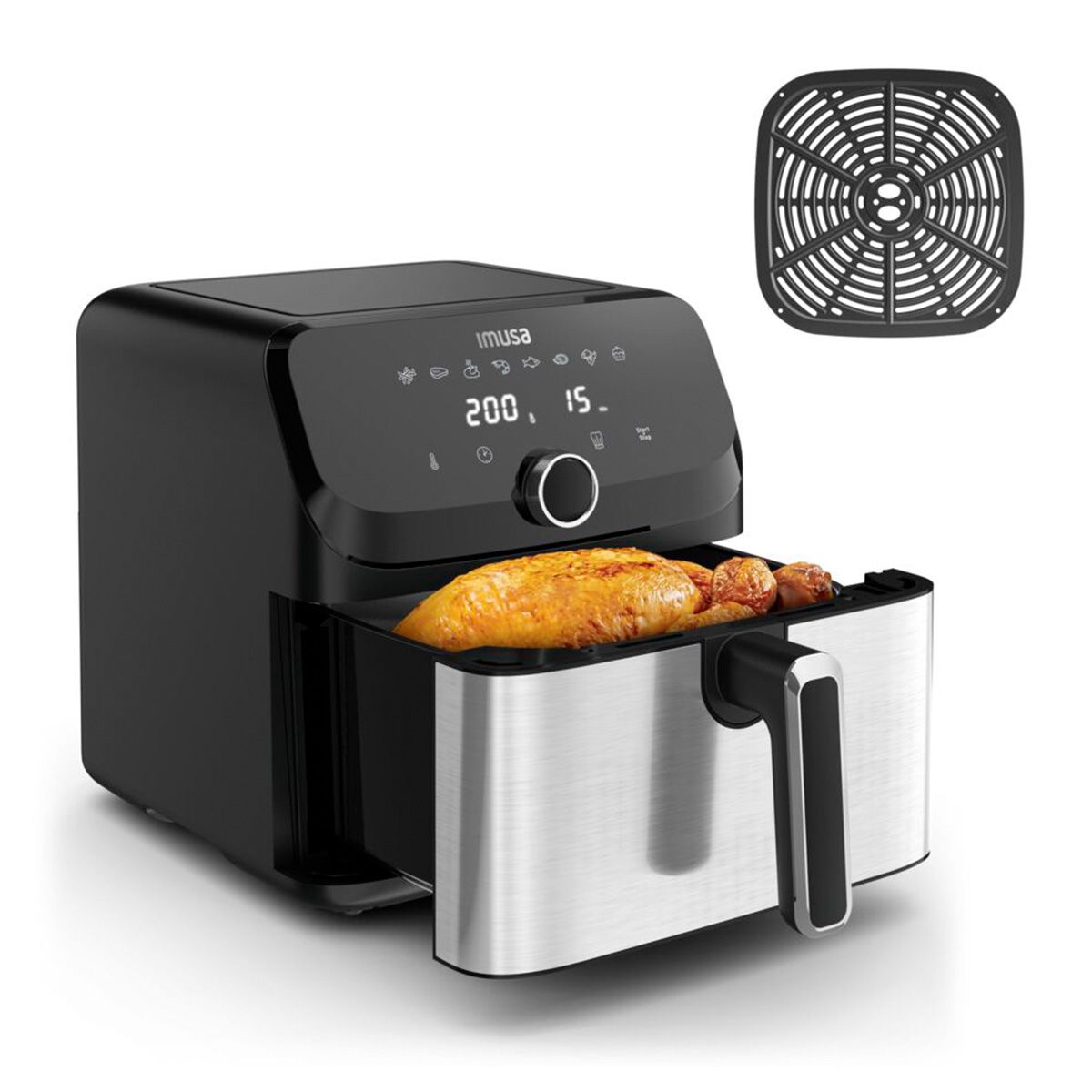 IMUSA - Freidora de aire IMUSA Easy Fry MEGA 7,5L Digital, Acero Inoxidable
