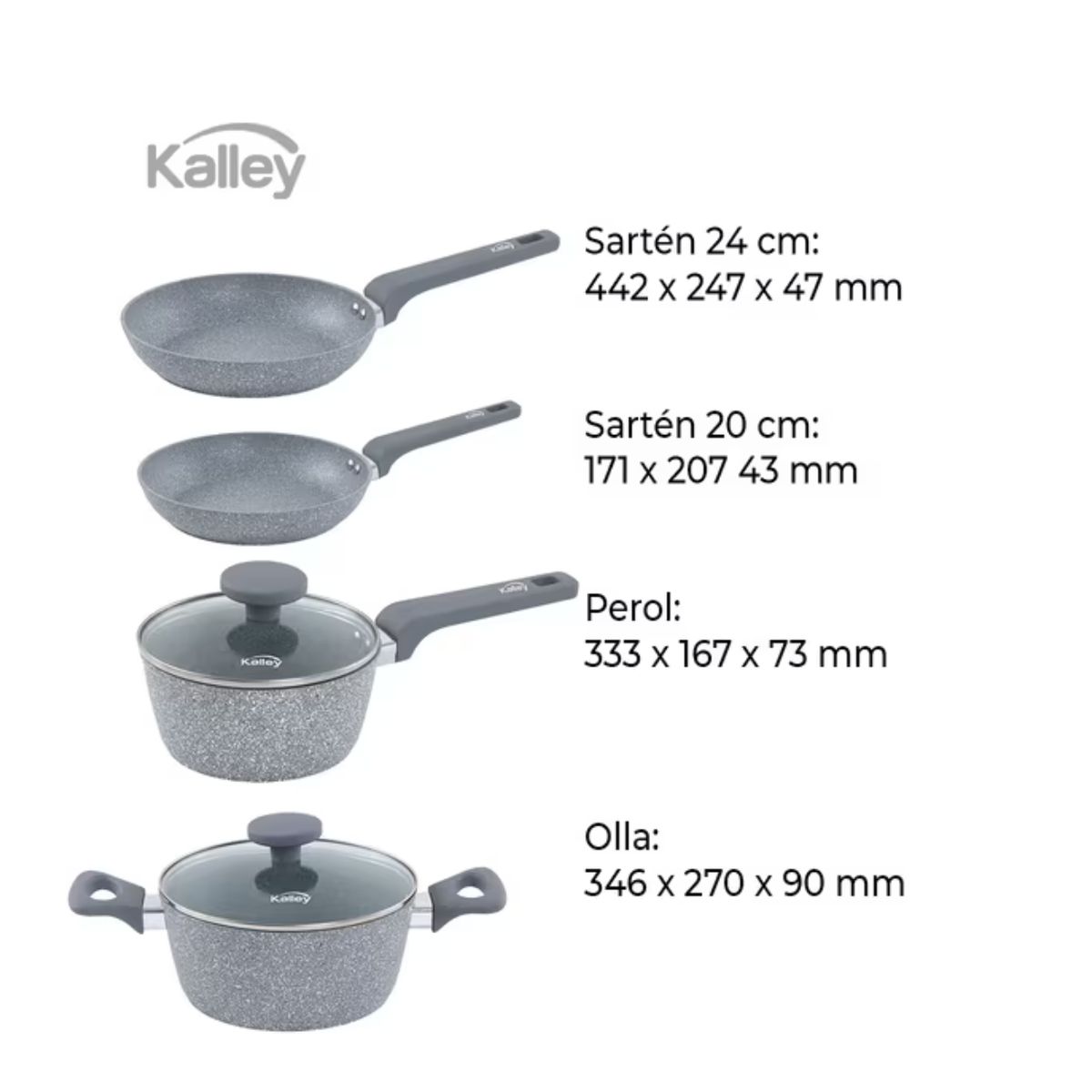 KALLEY - Batería de Cocina K-JOAF Kalley 6 Piezas Antiadherente