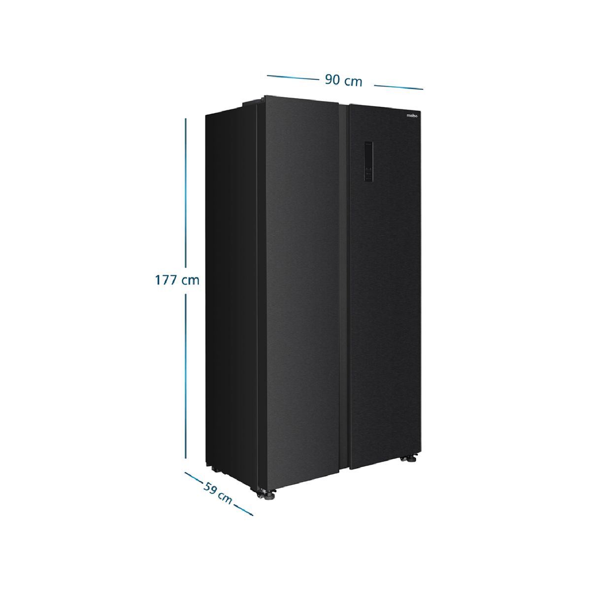 MABE - Nevecón Mabe Side By Side 480 Lts. Brutos Inverter Panel Digital Externo Black MSL480LPLPS0