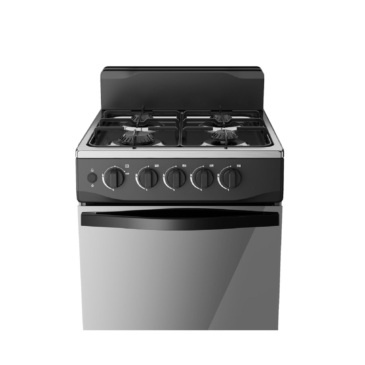 MIDEA - Estufa de Piso Midea 20” 4 Puestos Gas Natural Negra MGS20FS1BFAWMG-CO