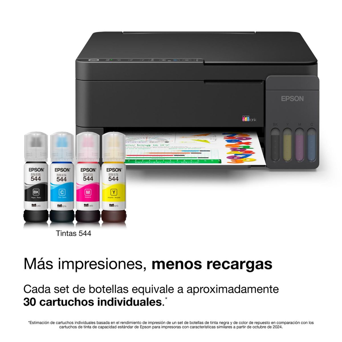EPSON - Impresora Multifuncional Epson EcoTank L3351 a color inalámbrica Negra y Gris