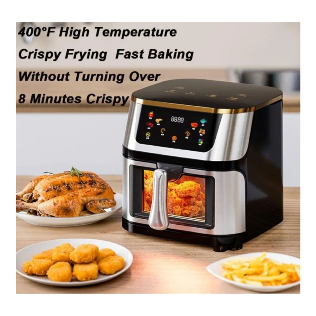 GENERICO - Freidora De Aire Digital 10 Litros Sin Aceite Air Fryer