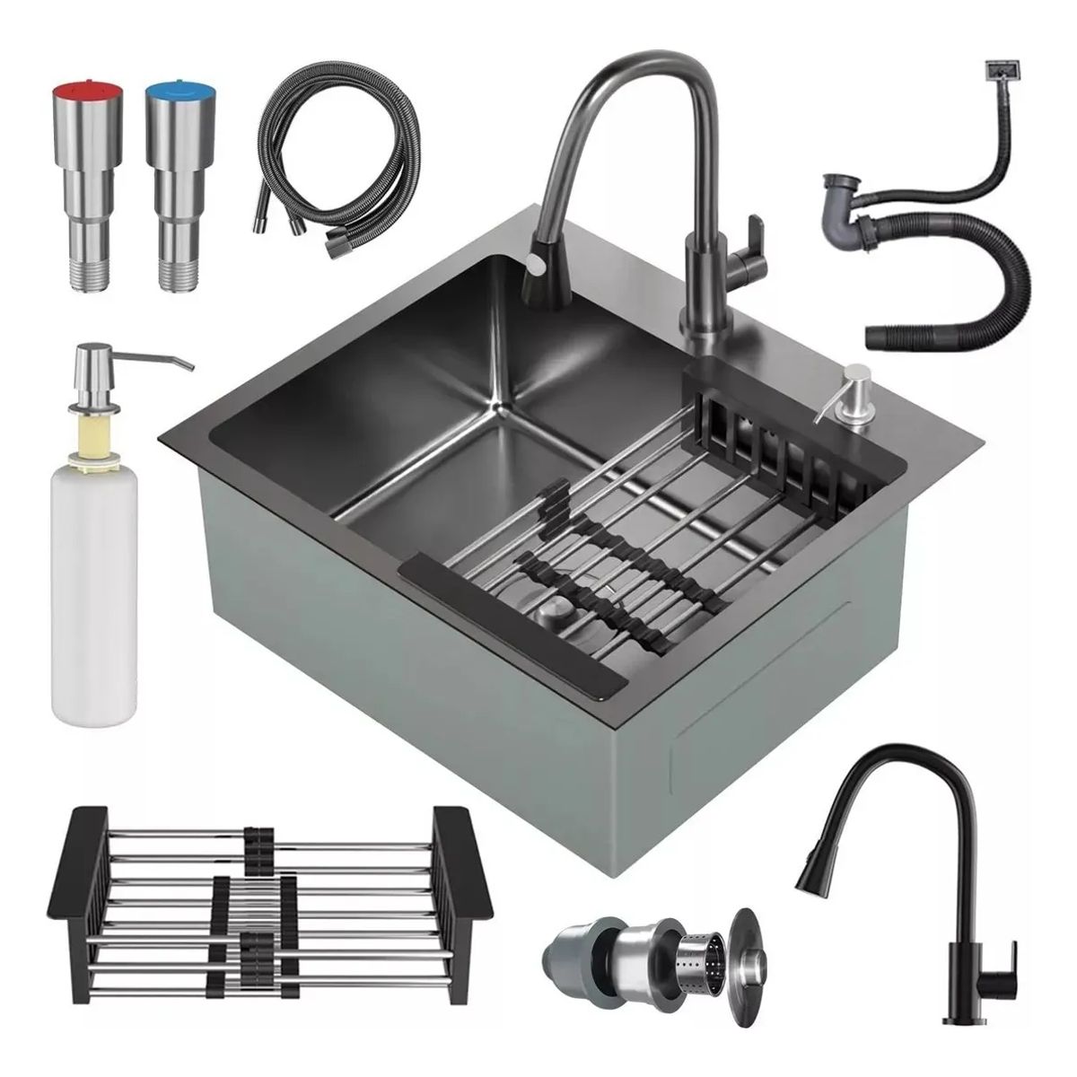 U BUY - Lavadero De Cocina Empotrable 50x45cm Con Accesorios