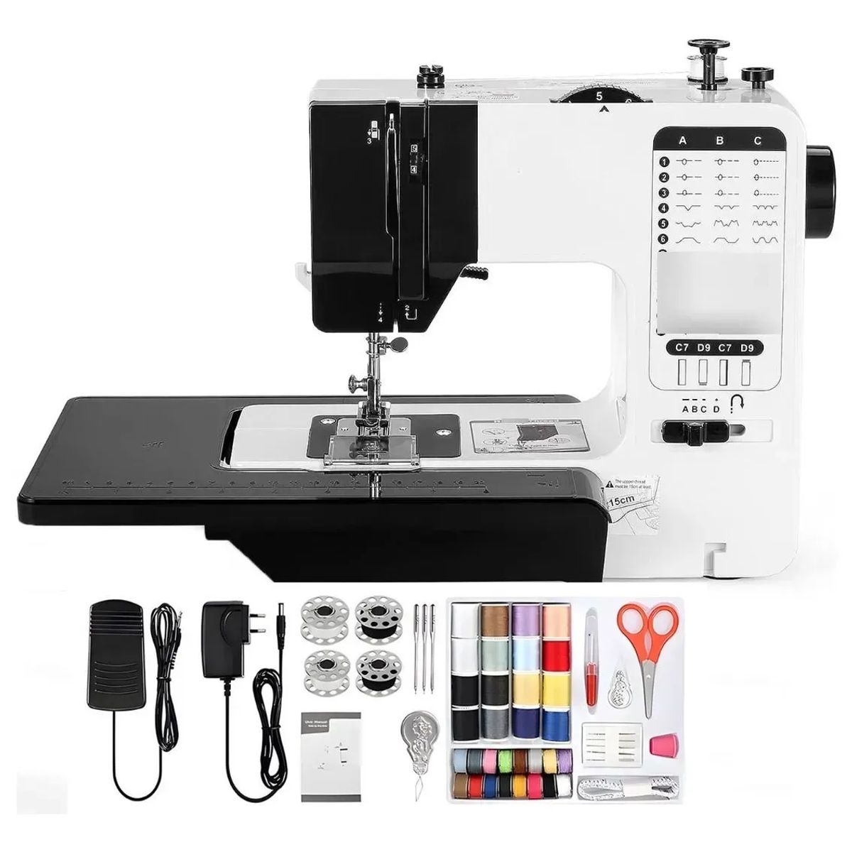 METEX - Máquina De Coser Eléctrica 38 Tipos De Puntadas+accesorios