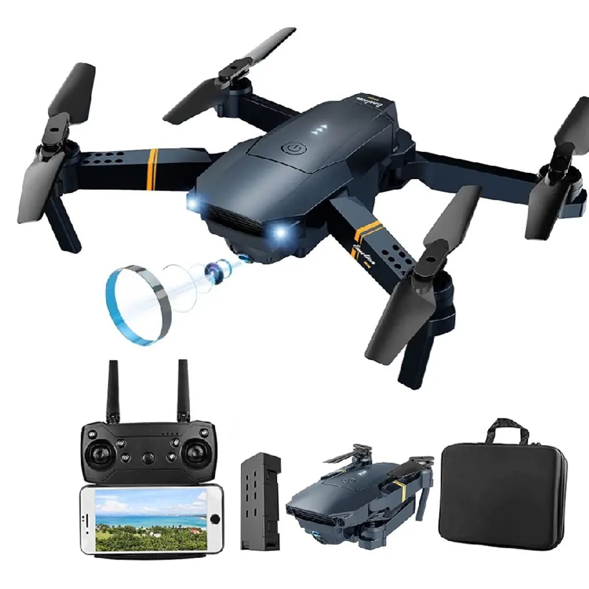 CHINA GLAZE - DRONE PLEGABLE CON CÁMARA WIFI 2.4G FPV CONTROL DE ALTURA 998W