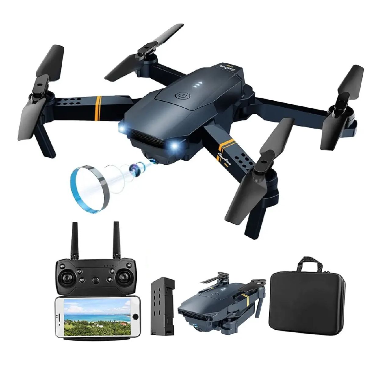 CHINA GLAZE - DRONE PLEGABLE CON CÁMARA WIFI 2.4G FPV CONTROL DE ALTURA 998W