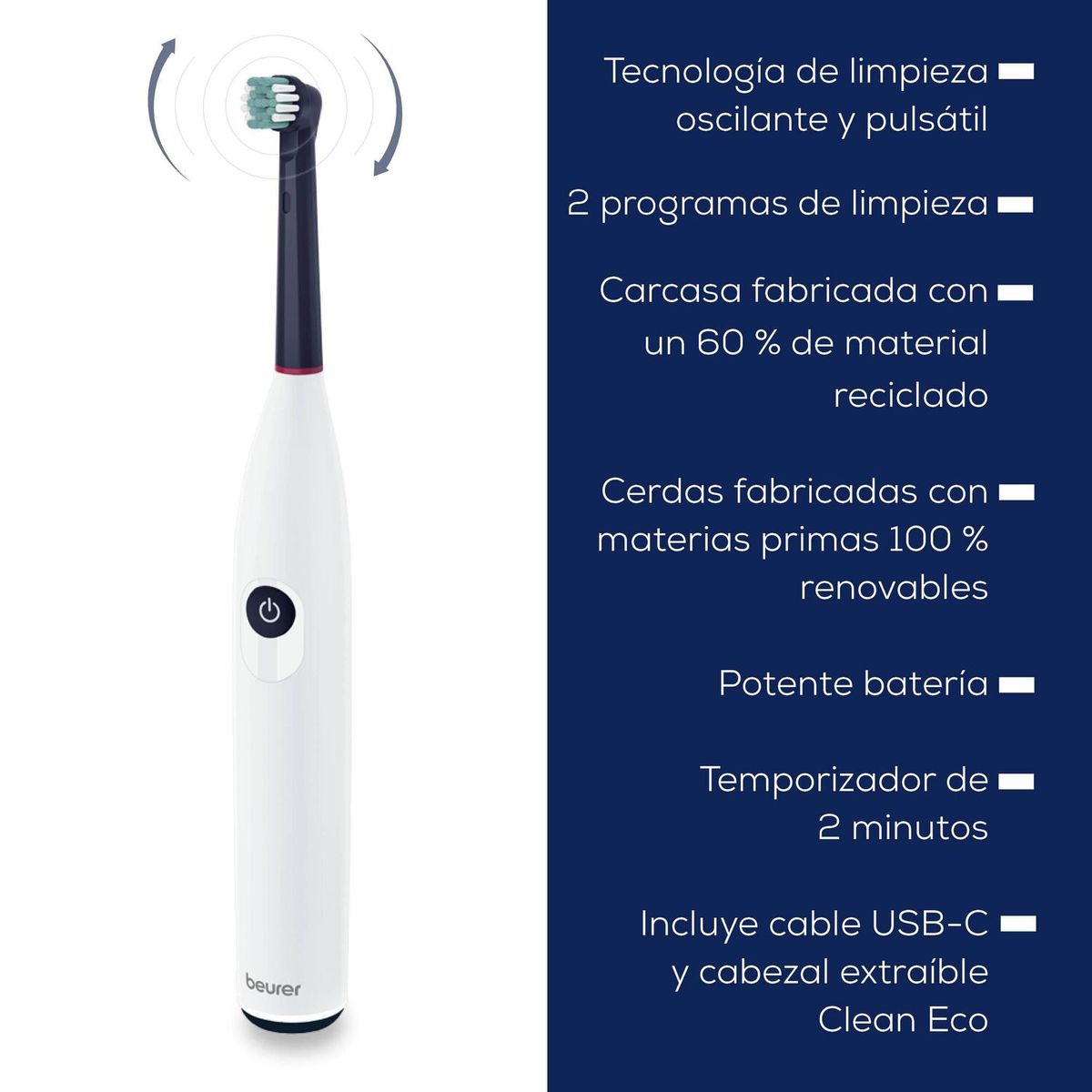 BEURER - Cepillo De Dientes Eléctrico Recargable Aleman Giratorio Beurer Tb 15
