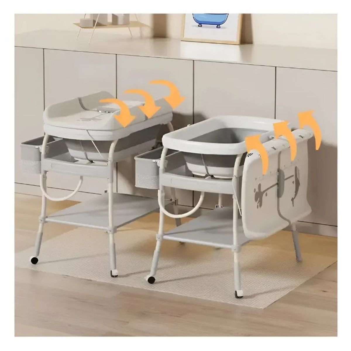 FRAGOLA KIDS - Bañera Bebe Con Cambiador Soporte Niño Niña Termometro