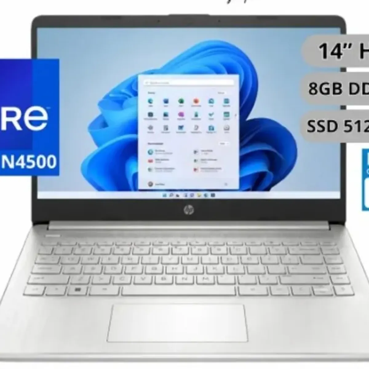 HP - PORTATIL HP 14-DQ3502LA INTEL CELERON N4500 8GB DDR4 512GB SSD  14" HD NATURAL SILVER