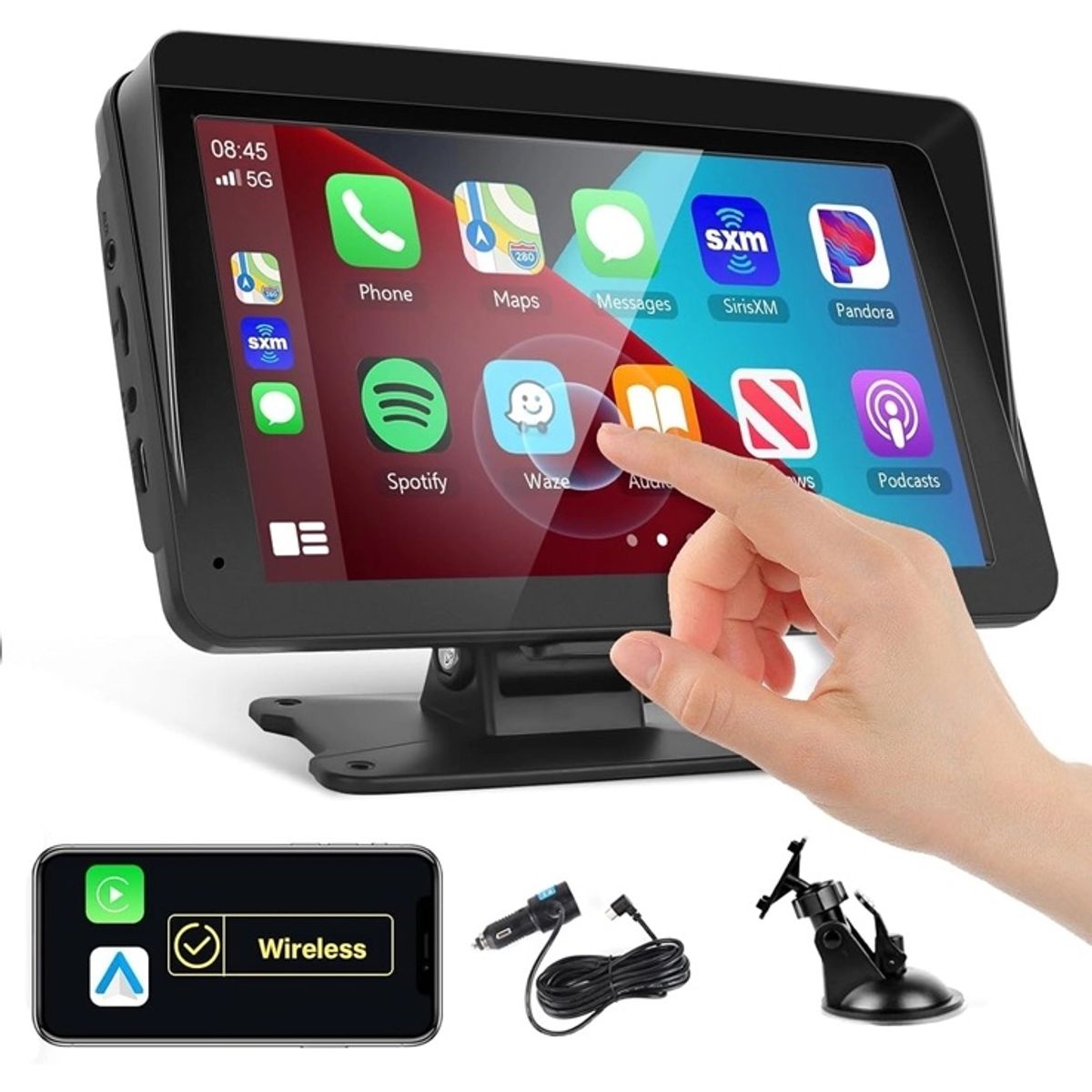 TELEVENTAS COM - Pantalla Smartplayer 7 Pulgadas con CarPlay y Android Auto Inalámbrico