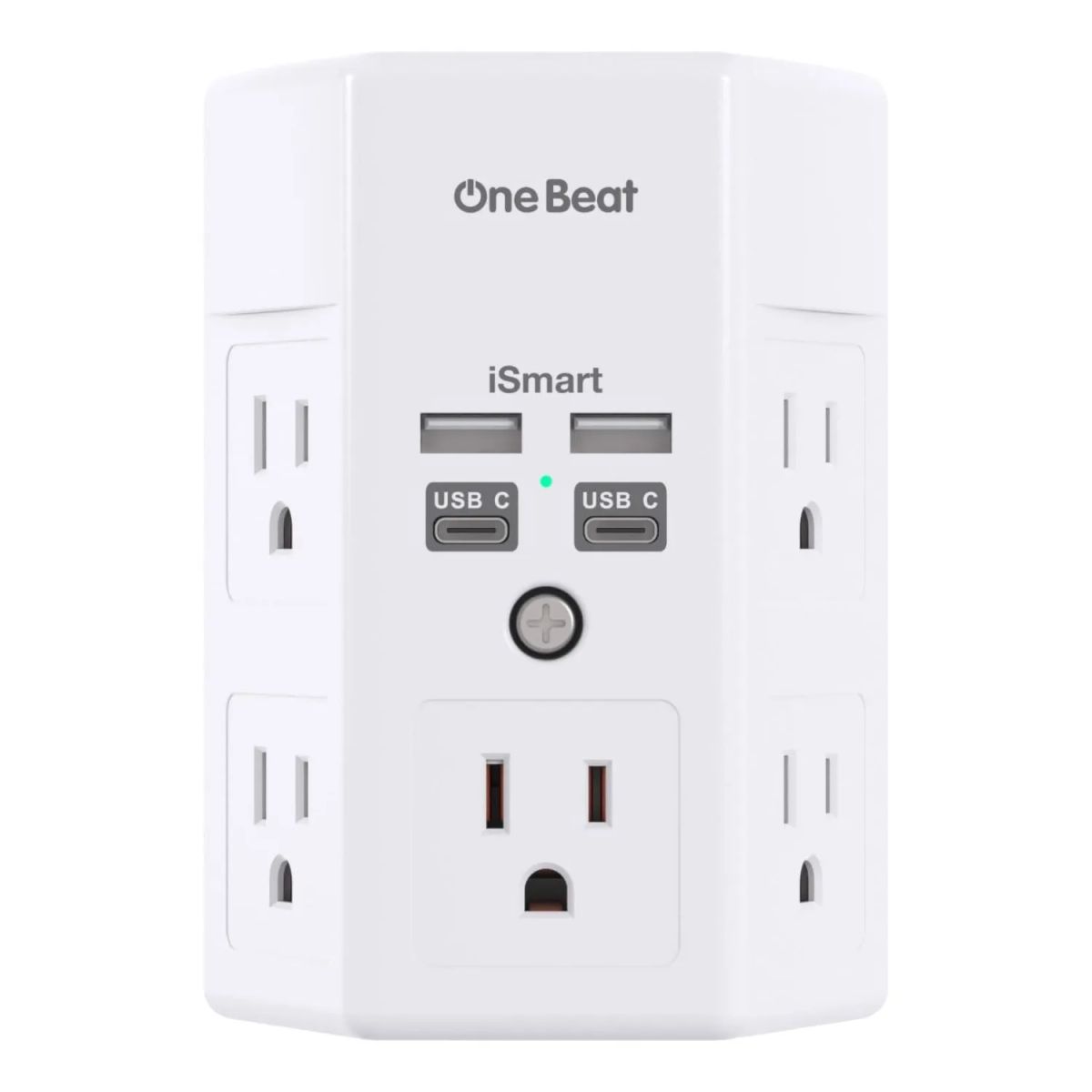 GENERICO - Multitoma One Beat 9 En 1 Blanco Usb Tipo A Y C